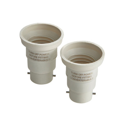 Masterlite B22 To E27 Light Bulb Cap ConverterPack Of 2 from B&Q
