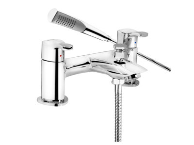 Bristan Capri Chrome Bath Shower Mixer Tap Chrome On Brass + Shower Head + Hose from B&Q