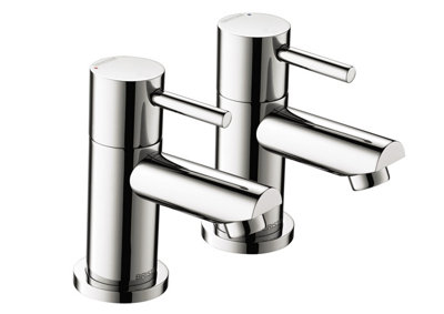 Bristan Blitz Basin Taps Chrome Basin Pillar Taps Pair 1/2" Tap Size 1