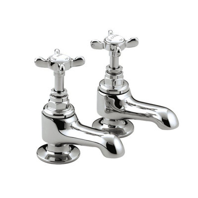 B&Q -  1901 Bathroom Bath Tub Pillar Taps Chrome Traditional N 1/2 C Cd