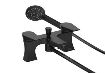 Bristan Hou Bsm Blk Hourglass Bath Shower Mixer Tap Black + Hose + Shower Head from B&Q
