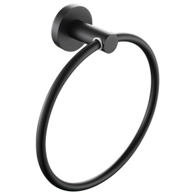 Bristan Rd Ring Blk Round Towel Ring Brass Black from B&Q