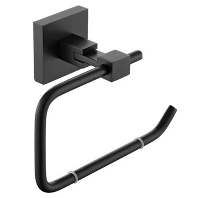 Bristan Sq Roll Blk Square Toilet Roll Holder Brass Black from B&Q