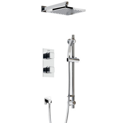 Bristan Noctis Chrome Effect Recessed Thermostatic Mixer Shower With 2 Heads & 1500M Hose Length from B&Q