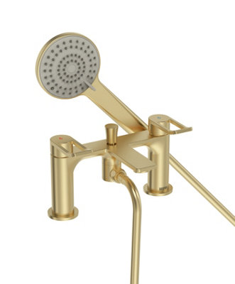 Bristan Saffron Bath Shower Mixer Brushed Brass from B&Q