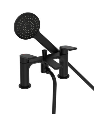 Bristan Frammento Bsm Black Deck Mounted Bath Shower Mixer Tap + Hose + Head from B&Q