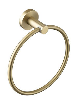 Bristan Round Towel Ring Holder Brushed Brass from B&Q