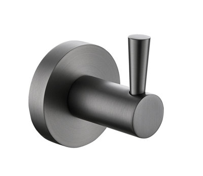 Bristan Round Robe Towel Hook Hanger Gun Metal Grey from B&Q
