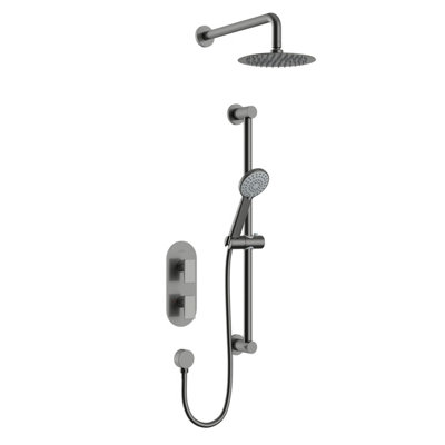 Bristan Frammento Gun Metal Grey Concealed Shower + Fixed Head Frammento Gm Shwr from B&Q