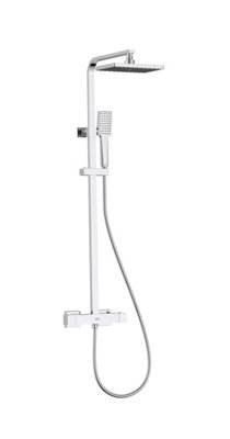 Bristan Napoli Thermostatic Diverter Bar Shower Chrome Rigid Riser Chrome Square from B&Q
