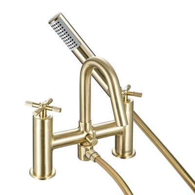 Bristan Cruzar Bath Shower Mixer Brushed Brass from B&Q