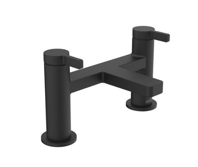 Bristan Elevar Contemporary Bridge Bath Filler Tap With Flat SpoutShort Lever HandlesDeck MountedLifetime Guarantee from B&Q
