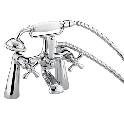 Bristan Colonial Polished Chrome Effect Deck-Mounted (2Th) Shower Mixer Tap from B&Q