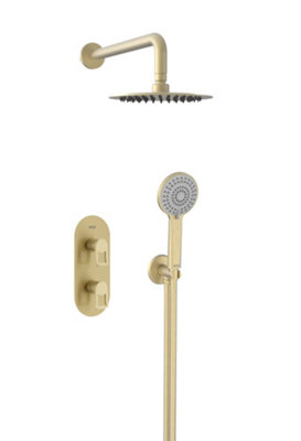 Bristan Saffron Concealed Dual Control Shower Pack2 Brushed Brass from B&Q