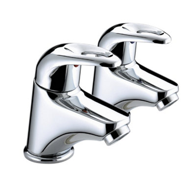Bristan Java 1/2 Chrome Basin Pillar Taps Pair 1/2" Tap Size 1