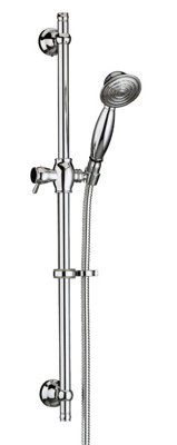 Bristan Kit 106 C Traditional Chrome Victorian Shower Kit Riser Rail Shower Head from B&Q