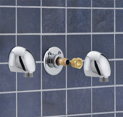 B&Q -  Wo1 C Fast Fix Wall Outlet Chrome Plated Shower Fixing Kit