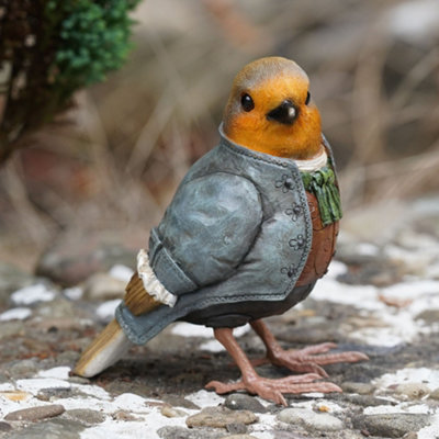 Burgess Master Robin Resin Sculpture Home Garden British Bird Statue Outdoor Ornament Robins Appear British Gift from B&Q