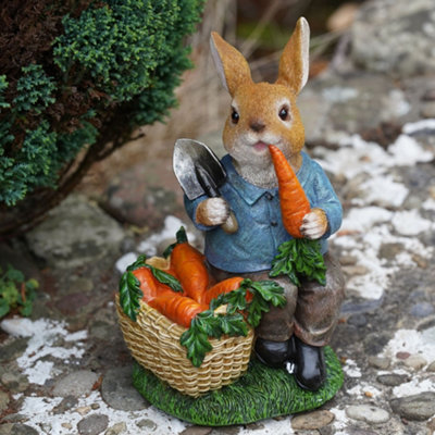 Burgess Hungry Bunny Resin Sculpture Home Garden Peter Rabbit Statue Outdoor Ornament Decoration British Gazing Hare Gift from B&Q