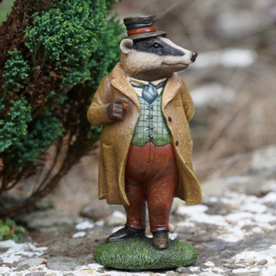 Burgess Mr Badger Resin Ornament Wind In The Willows Animal Home Statue Sculpture Decoration from B&Q