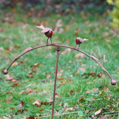 Burgess Large Robin Balancer Stake Metal Garden Ornament Outdoor Decoration Balance Stake Gift British Bird Watcher Gardening Large Gift from B&Q