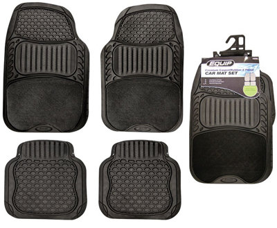 Equip Premium 4 Pieces Rubber Carpet Car Floor Mat Set All Weather Protection from B&Q