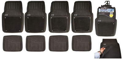 Equip Premium 4 Pieces Rubber Carpet Car Floor Mats Set Durable Protection from B&Q