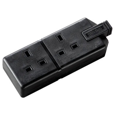 Bg Els132B-01 Black 2 Gang Extension Socket 13A from B&Q