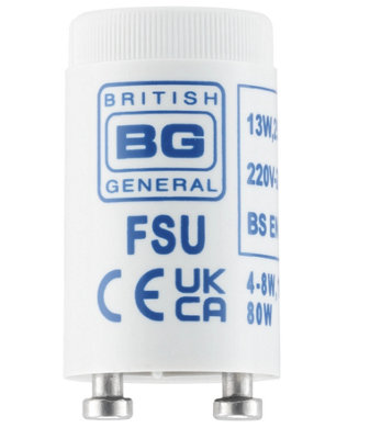 Bg Electrical Fsu Universal Fluorescent Starter 4W80W Light Starter For 4Ft 5Ft 6Ft Lighting Tubes from B&Q