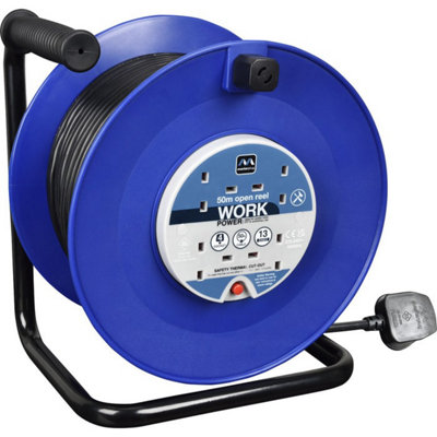 Masterplug Four Socket 13A Large Open Reel With 50M Cable from B&Q