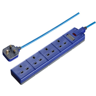 Masterplug Exs13410/wp-Ms 4 Socket 13A Switched Blue Extension Lead10M from B&Q