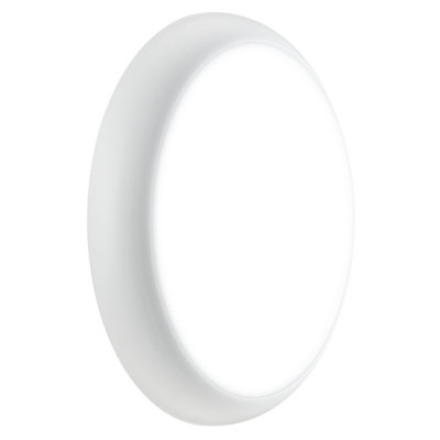 Luceco Sierra Emergency Bulkhead LightIp5412W1200Lm330mm White from B&Q