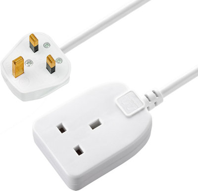 Masterplug Bog8-Bd 1 Socket 13A White Extension Lead8M from B&Q