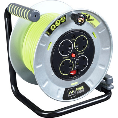 Masterplug 4 Socket Indoor & Outdoor Cable Reel25M from B&Q
