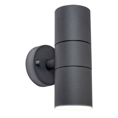 Luceco Azurar Up/down Ip44 Gu10 Wall Light Slate Grey from B&Q