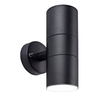 Luceco Azurar Up/down Ip44 Gu10 Wall Light Black from B&Q