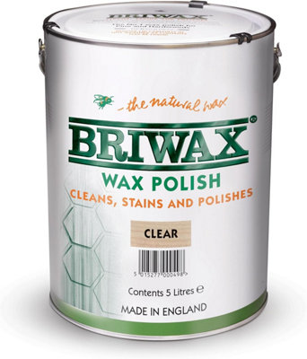 Briwax Wax Polish Clear 5L Satin Sheen from B&Q