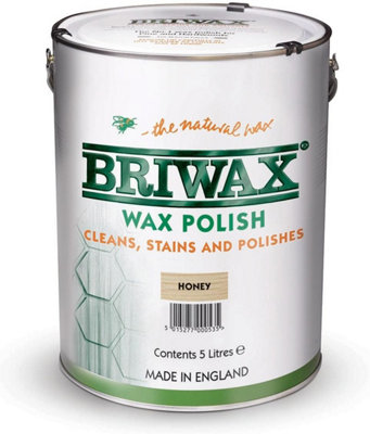 Briwax Wax Polish Honey 5L Satin Sheen from B&Q