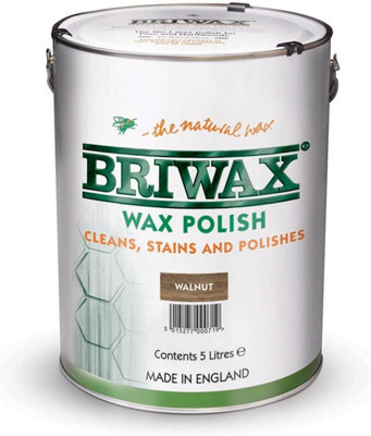 Briwax Wax Polish Walnut 5L Satin Sheen from B&Q
