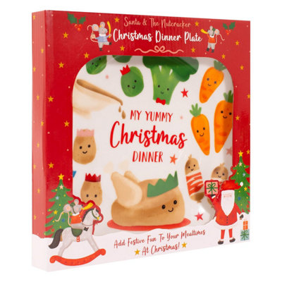 Yes-Online Santa And The Nutcracker Kids Christmas Dinner Plate Festive Xmas Lunch Table Decor Stocking Filler For Toddler from B&Q