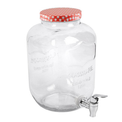 Yes-Online 5L Glass Drink Dispenser Tap Summer Home Outdoor Picnic Bbq Cocktail Party from B&Q
