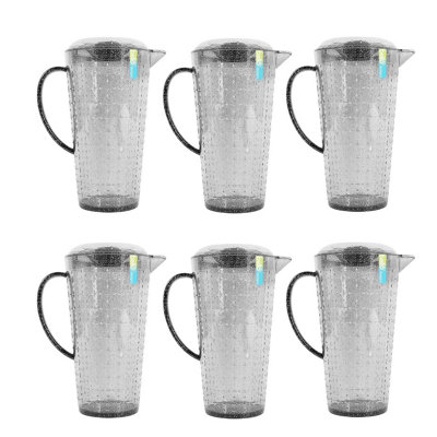 Yes-Online Pack Of 6 2L Pitcher Jug Lid Spout Reusable Plastic Glitter Summer Party Bbq from B&Q