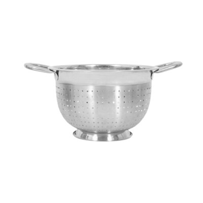 Colander Deep With Handle 22Cm Stainless Steel Round Pasta Vegetable Strainer from B&Q