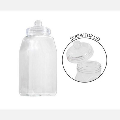 B&Q Sweet Jar 1150Ml Clear Pet Plastic Classic Style Rectangle Storage Container