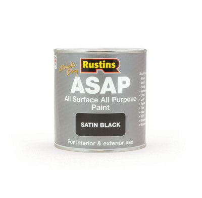 Rustins All Surface All Purpose PaintBlack 1Ltr from B&Q