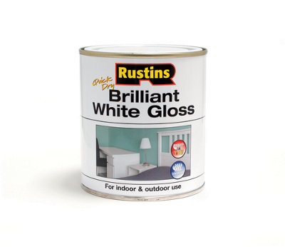 Rustins Quick Dry Brilliant White Gloss Paint 500Ml from B&Q