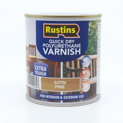 Rustins Quick Drying Polyurethane Varnish Satin Pine 1Ltr