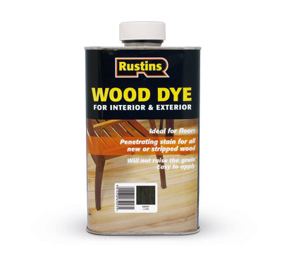 Rustins Wood Dye Ebony 1L For Interior & Exterior from B&Q