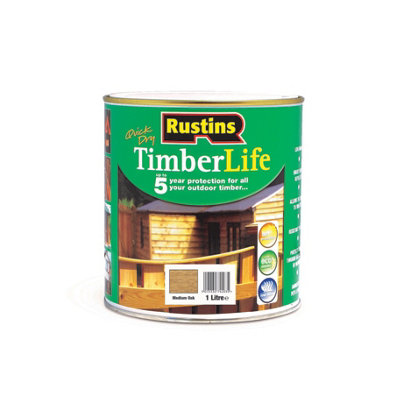Rustins Quick Dry TimberlifeMedium Oak 1Ltr from B&Q
