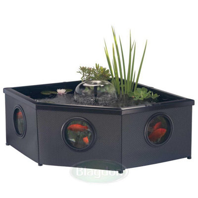 BLAGDON AFFINITY GRAND CORNER 680L WITH PUMP RAISED WATER FEATURE AQUARIUM - Image 4